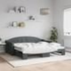 vidaXL Lit de jour avec gigogne sans matelas gris foncé 90x190 cm - 90 x 190 cm