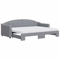 VidaXL 3197543, lit sofa, Gris, mousse, Métal, Polyester, Bois, 2230 mm, 900 mm