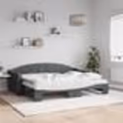 vidaXL Lit de jour avec gigogne et matelas gris foncé 80x200 cm tissu - 180 x 200 cm