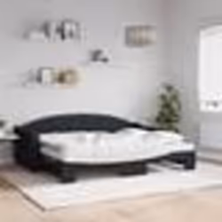 vidaXL Lit de jour avec lit gigogne et matelas noir 80x200 cm tissu - 80 x 200 cm