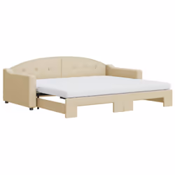 VidaXL 3197547, lit sofa, Crème, mousse, Métal, Polyester, Bois, 2230 mm, 900 mm