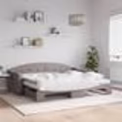 vidaXL Lit de jour avec gigogne et matelas taupe 90x200 cm tissu - 90 x 200 cm