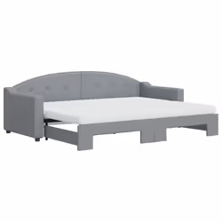 VidaXL 3197553, lit sofa, Gris, mousse, Métal, Polyester, Bois, 2230 mm, 1100 mm