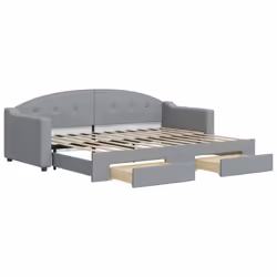 VidaXL 3197561, lit sofa, Gris, mousse, Tissu, Métal, Bois, 2230 mm, 900 mm