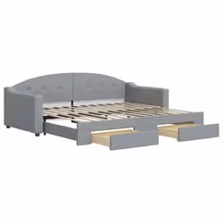 VidaXL 3197566, lit sofa, Gris, mousse, Tissu, Métal, Bois, 2230 mm, 1000 mm