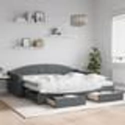 vidaXL Lit de jour avec gigogne et tiroirs sans matelas 90x200 cm - 90 x 200 cm