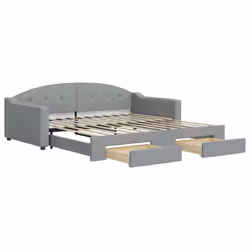VidaXL 3197571, lit sofa, Gris, mousse, Tissu, Métal, Bois, 2230 mm, 1100 mm