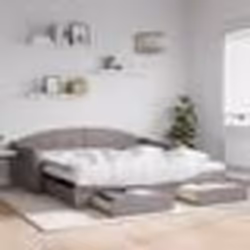 vidaXL Lit de jour avec gigogne et tiroirs taupe 100x200 cm tissu - 100 x 200 cm