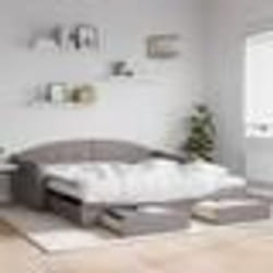 vidaXL Lit de jour avec gigogne et tiroirs taupe 100x200 cm tissu - 100 x 200 cm