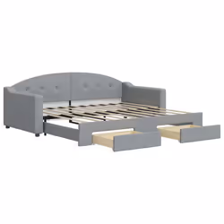 VidaXL 3197576, lit sofa, Gris, mousse, Tissu, Métal, Bois, 2130 mm, 1000 mm