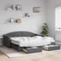 vidaXL Lit de jour avec gigogne et tiroirs sans matelas 90x190 cm - 90 x 190 cm