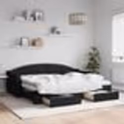 vidaXL Lit de jour avec gigogne et tiroirs noir 80x200 cm tissu - 80 x 200 cm