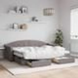 vidaXL Lit de jour avec gigogne et tiroirs taupe 80x200 cm tissu - 80 x 200 cm