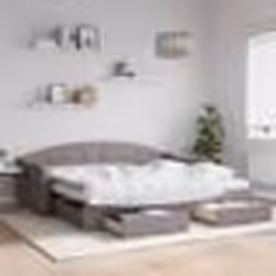 vidaXL Lit de jour avec gigogne et tiroirs taupe 90x200 cm tissu - 90 x 200 cm
