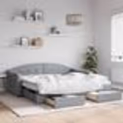 vidaXL Lit de jour avec gigogne et tiroirs gris clair 90x190 cm tissu - 90 x 190 cm