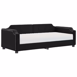 VidaXL 3197613, lit sofa, Noir, mousse, Métal, Polyester, Bois, 2230 mm, 900 mm