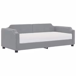 VidaXL 3197616, lit sofa, Gris, mousse, Métal, Polyester, Bois, 2230 mm, 1000 mm
