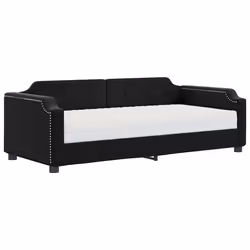 VidaXL 3197618, lit sofa, Noir, mousse, Métal, Polyester, Bois, 2230 mm, 1000 mm