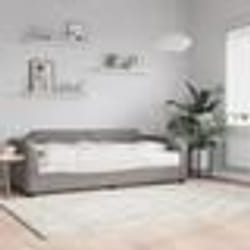 vidaXL Lit de jour avec matelas taupe 90x200 cm tissu - 90 x 200 cm