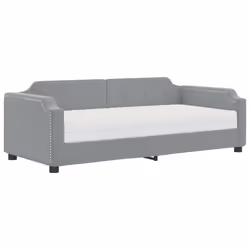 VidaXL 3197621, lit sofa, Gris, mousse, Métal, Polyester, Bois, 2230 mm, 1100 mm