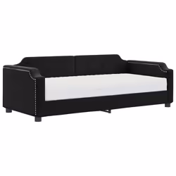 VidaXL 3197623, lit sofa, Noir, mousse, Métal, Polyester, Bois, 2230 mm, 1100 mm