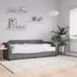 vidaXL Lit de jour avec matelas gris foncé 90x190 cm tissu - 90 x 190 cm