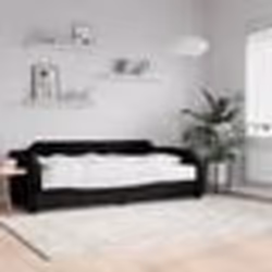 vidaXL Lit de jour avec matelas noir 90x190 cm tissu - 180 x 200 cm