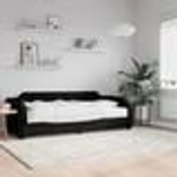 vidaXL Lit de jour avec matelas noir 90x190 cm tissu - 180 x 200 cm