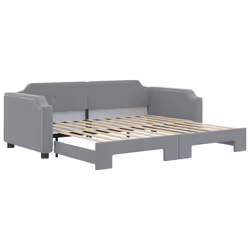 VidaXL 3197634, lit sofa, Gris, mousse, Métal, Polyester, Bois, 2230 mm, 1000 mm