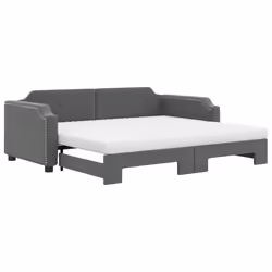 VidaXL 3197648, lit sofa, Gris, mousse, Métal, Polyester, Bois, 2230 mm, 900 mm
