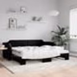 vidaXL Lit de jour avec lit gigogne et matelas noir 80x200 cm tissu - 180 x 200 cm