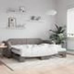 vidaXL Lit de jour avec gigogne et matelas taupe 80x200 cm tissu - 80 x 200 cm