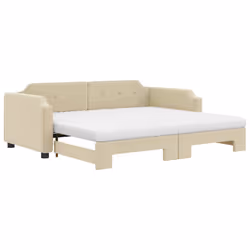 VidaXL 3197651, lit sofa, Crème, mousse, Métal, Polyester, Bois, 2230 mm, 900 mm