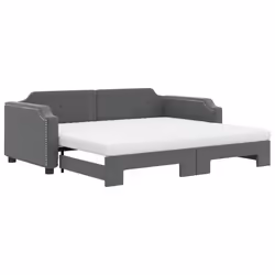 VidaXL 3197653, lit sofa, Gris, mousse, Métal, Polyester, Bois, 2230 mm, 1000 mm