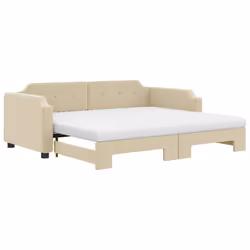 VidaXL 3197656, lit sofa, Crème, mousse, Métal, Polyester, Bois, 2230 mm, 1000 mm