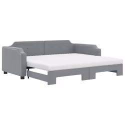VidaXL 3197657, lit sofa, Gris, mousse, Métal, Polyester, Bois, 2230 mm, 1100 mm