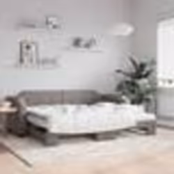 vidaXL Lit de jour avec gigogne et matelas taupe 100x200 cm tissu - 100 x 200 cm
