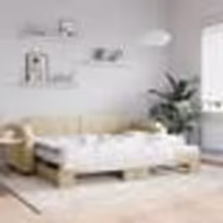 vidaXL Lit de jour avec gigogne et matelas crème 100x200 cm tissu - 180 x 200 cm