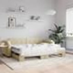vidaXL Lit de jour avec gigogne et matelas crème 100x200 cm tissu - 180 x 200 cm
