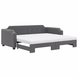VidaXL 3197663, lit sofa, Gris, mousse, Métal, Polyester, Bois, 2130 mm, 1000 mm