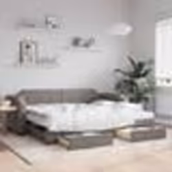 vidaXL Lit de jour avec gigogne et tiroirs sans matelas taupe 80x200cm - 80 x 200 cm