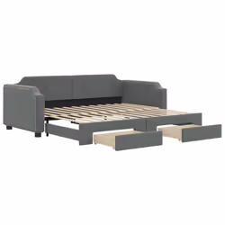 VidaXL 3197671, lit sofa, Gris, mousse, Tissu, Métal, Bois, 2230 mm, 1000 mm