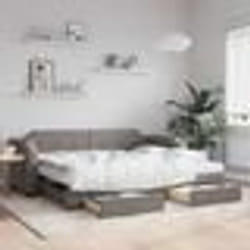 vidaXL Lit de jour avec gigogne et tiroirs sans matelas taupe 90x200cm - 90 x 200 cm