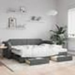 vidaXL Lit de jour avec gigogne et tiroirs sans matelas 100x200 cm - 100 x 200 cm