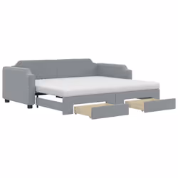 VidaXL 3197683, lit sofa, Gris, mousse, Tissu, Métal, Bois, 2230 mm, 900 mm