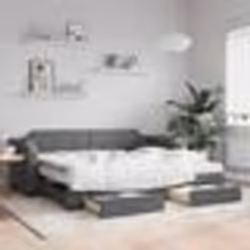vidaXL Lit de jour avec gigogne et tiroirs gris foncé 80x200 cm tissu - 80 x 200 cm
