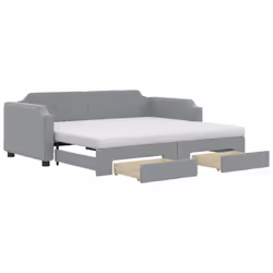 VidaXL 3197698, lit sofa, Gris, mousse, Tissu, Métal, Bois, 2130 mm, 1000 mm