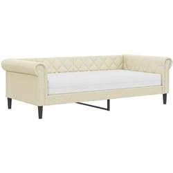 Vidaxl - Lit de jour avec matelas crème 90x200 cm similicuir