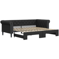 Vidaxl - Lit de jour avec gigogne sans matelas noir 90x200 cm