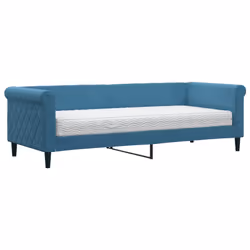 VidaXL 3197739, lit sofa, Bleu, mousse, Métal, Polyester, Bois, 2290 mm, 900 mm